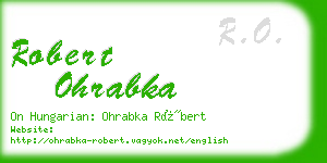 robert ohrabka business card